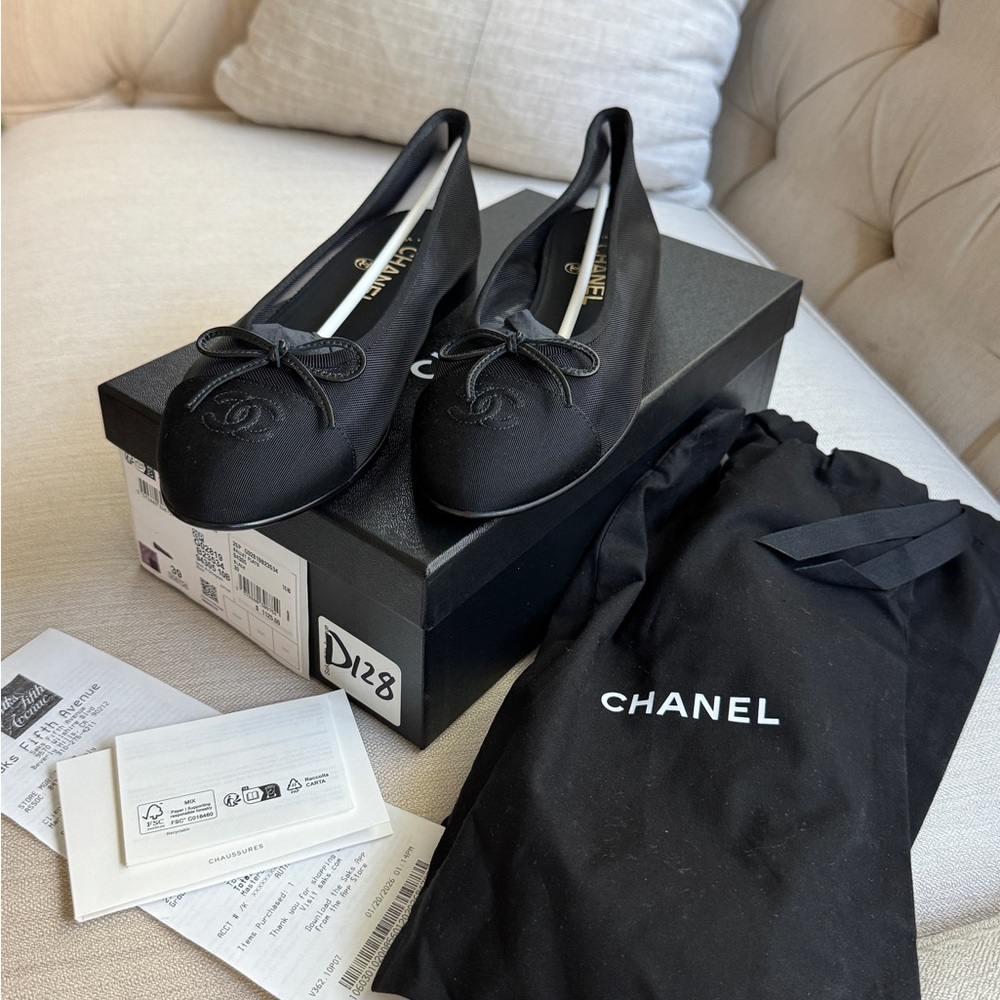Brand New Chanel Black Mesh 2026 Ballet Flats